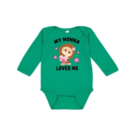

Inktastic My Nonna Loves Me with Bigfoot Gift Baby Girl Long Sleeve Bodysuit