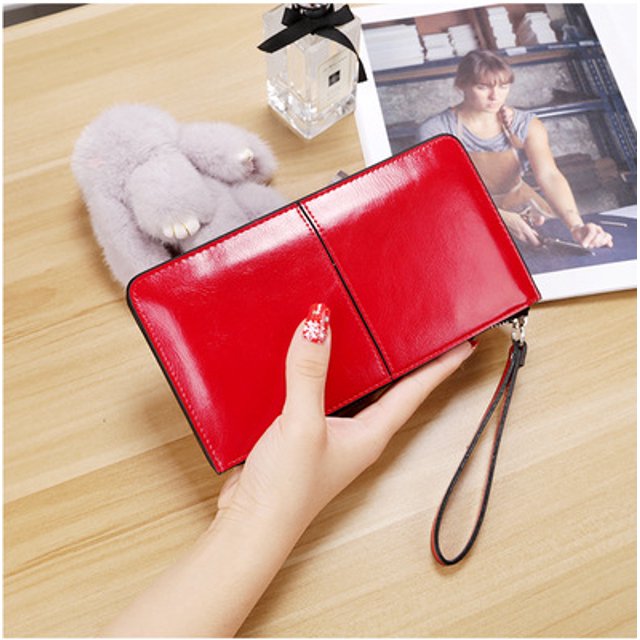 Cartera larga para mujer, cartera con cremallera para mujer, versión coreana, bolso de mano de gran capacidad