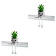 thumbnail image 4 of Ounissouiy Plantas suculentas artificiales de PVC en macetas de cemento - Apariencia realista y diferentes estilos de expresión Se hace estilo estilo feliz 2Conjunto, 4 of 6