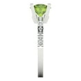 thumbnail image 3 of Solitaire with Accents Engagement Ring for Women - 1.71ct Natural Peridot in 14K White Gold Promise Ring, 3 of 6
