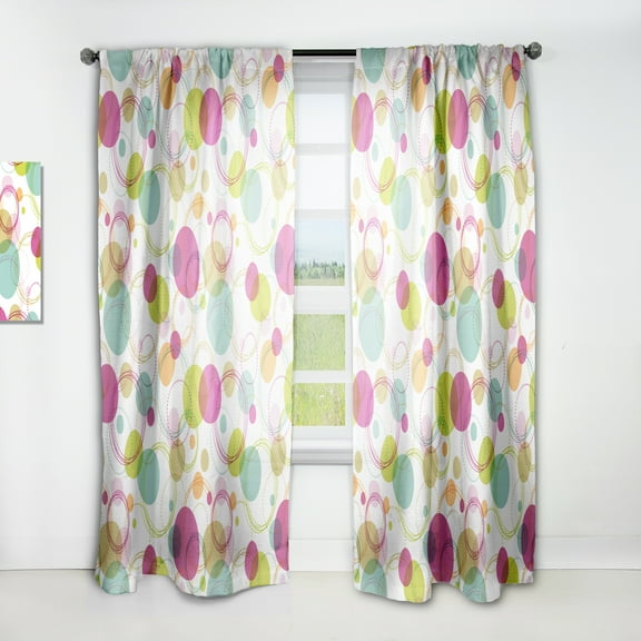 Designart 'Circular Design Retro Pattern II' Mid-Century Modern Curtain Panel