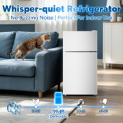 TACOOL Refrigerator with Top Freezer 2.4Cu.ft Two Door Small Mini Fridge for Person Use with Egg tray, White