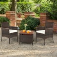 thumbnail image 2 of Patiojoy Outdoor 4 PCS Rattan Dining Chair Patio Cushioned Arm Chair w/Zipper Brown, 2 of 10