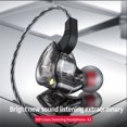 thumbnail image 3 of Hicess X2 3.5mm Universal Dual Moving Coil Quad-Core In-Ear HiFi Bass Wired Earphone, 3 of 8