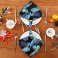 thumbnail image 3 of Iauyy Satin Napkins Set of 4- Beautiful Butterfly- Blue DIY Printing Decoration Cloth Napkin- Easy Care for Home/Party, 3 of 8