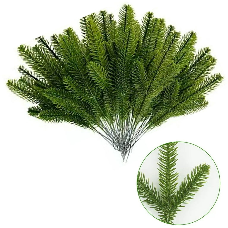 wirlsweal Long Lasting Faux Pine Branch 30pcs Realistic Artificial
