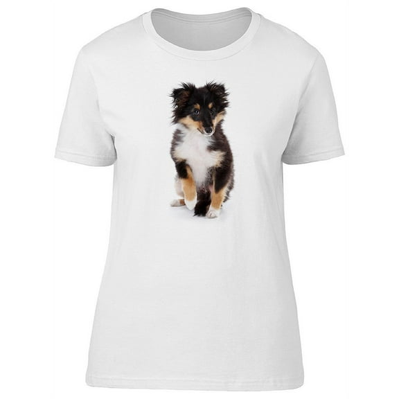 Cute Fluffy Sheltie Puppy T-Shirt Women -Image by Shutterstock, Female Medium