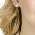 thumbnail image 3 of Pendientes cuadrados, cristales brillantes y metal rodiado, azul, 1 par, 3 of 5