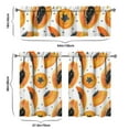 thumbnail image 6 of Kitchen Curtains 36 Inch Short - 3 Panel Set, Rod Pocket Window Curtain with Papaya Tropical Fruit Pattern, 100% Polyester for Farmhouse, Cafe, Kitchen, Living Room, Bedroom, Easy Wash, 6 of 6