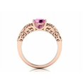 thumbnail image 6 of HeartsAndYou 1.6ct Natural Pink Sapphire Floral Filigree Solitaire Ring 14k SOLID Rose Gold, 6 of 9
