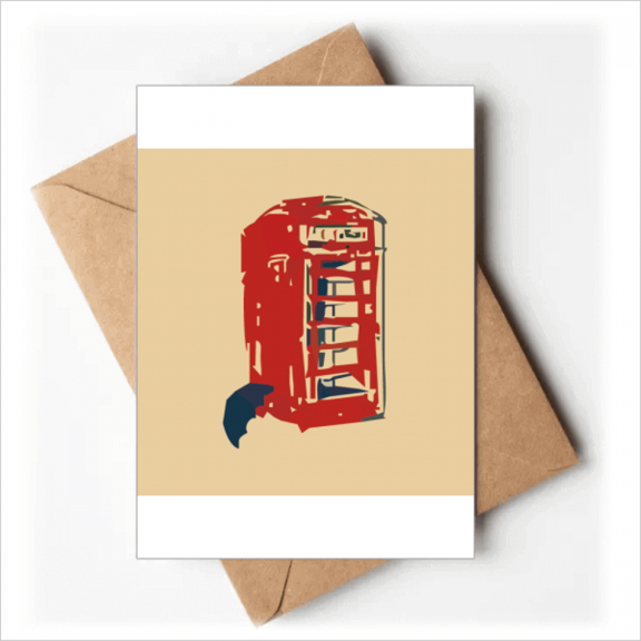 teleph booth umbrella rain greeting cards you are invited invitations