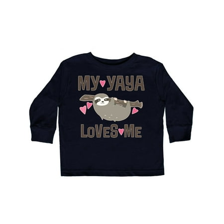 

Inktastic My Yaya Loves Me Sloth Gift Toddler Toddler Girl Long Sleeve T-Shirt