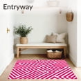 thumbnail image 3 of ODIKA 6'x9' Machine Washable Non-Slip Area Rug, Modern Patterned Floor with Bold Angular Lines and Symmetry High Traffic Rug, Pink, 543971, 3 of 7