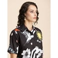 thumbnail image 5 of Moomaya Tropical Look Long Shirts For Women, Short Sleeve Button Down Fun Oversized Vacation Shirt, 5 of 9