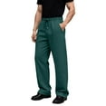 thumbnail image 2 of Wutalume Men's Casual Sports Sweatpants with Drawstring and Straight-Leg Design, Made from Fleece for Warmth, Perfect for Casual Wear, Sports, and Outdoor Activities,Dark Green 3XL, 2 of 7