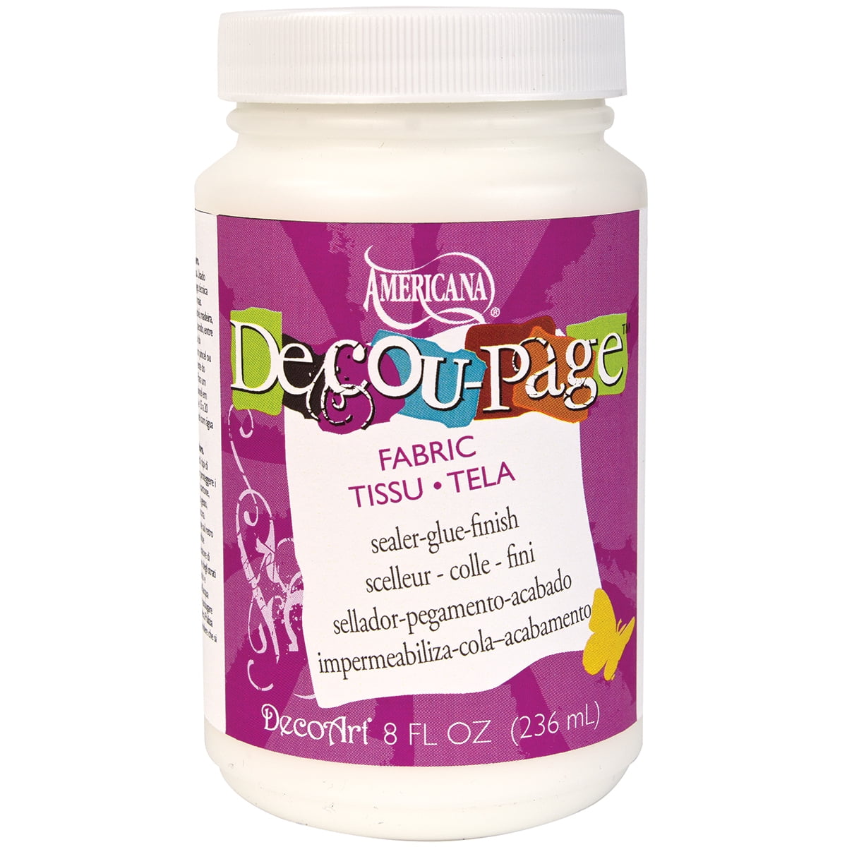 Americana DecouPage Glue Widemouth Jar8oz Fabric