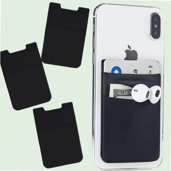 3-Pack Adhesive Mobile Phone Card Holder with Double Secure