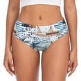 thumbnail image 1 of Fotbe Watercolor Sailboat Calzones Estampados para Mujer – Ropa Interior de Algodón, Cómoda, Suave y Elástica-3X-Large, 1 of 6