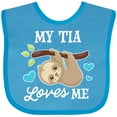 thumbnail image 3 of Inktastic My Tia Loves Me with Sloth and Hearts Boys or Girls Baby Bib, 3 of 4