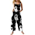 thumbnail image 3 of HAJWOH Halloween Women’s Sleeveless Loose Fit Jumpsuit With Halloween Print Wide Leg Overalls Casual Style(Blue,S), 3 of 6