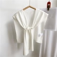 thumbnail image 2 of Xfvqtps Sweater Shawl Wraps for Womens Solid Color Knitted Knotted Casual Travel Scarf Wrap Cape Fashion Shoulder Tops Spring and Fall Shirt Shawl White, 2 of 3