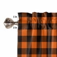 thumbnail image 5 of Half Window Curtain 36 Inches Long, Black Orange Plaid Window Treatment Curtain Drapes, Farmhouse Buffalo Check Gingham Small Tier Curtains for Bathroom Over Sink, 27.5"x36", 2 Panels, 5 of 7