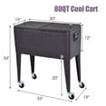 thumbnail image 2 of Costway Outdoor Rattan 80QT Party Portable Rolling Cooler Cart Ice Beer Beverage Chest, 2 of 10