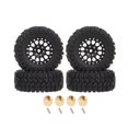 thumbnail image 1 of Juego de 4 llantas de metal shaofei con bloqueo de cuentas 62 x 24 mm 1,2 pulgadas para coche RC Crawler Axial SCX24 AX de 1/18 y 1/24 color negro, 1 of 5