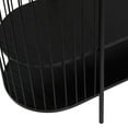thumbnail image 6 of DecMode 48" x 34" Black Metal Narrow Oval 2 Shelf Console Table with Open Wire Frame, 1-Piece, 6 of 14