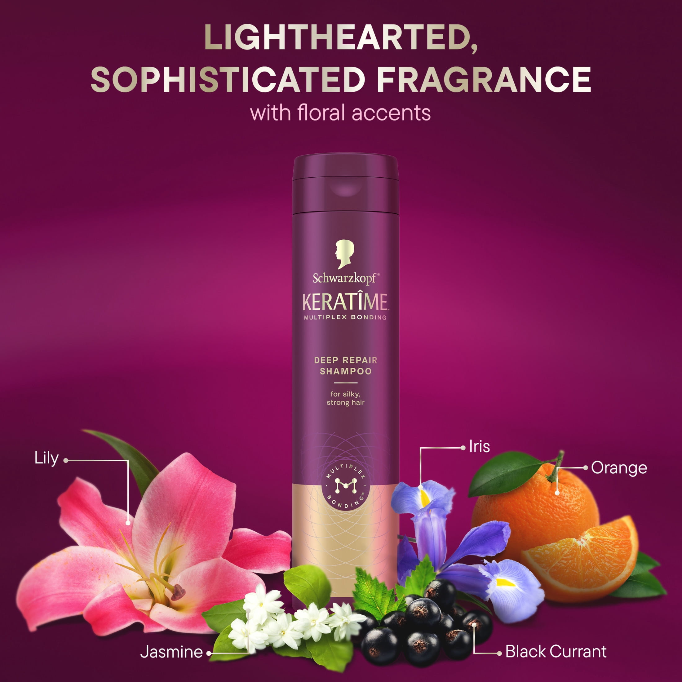 Schwarzkopf KERATIME Deep Repair Shampoo for Dry, Damaged Hair, 10.1 fl oz