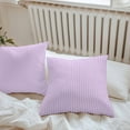 thumbnail image 4 of Purple Striped Outdoor Pillow Covers Set of 2 Simple Pink Stripes Modern Style Waterproof Throw Pillow Case Decorative Square Cushion Cover for Patio Couch Garden Balcony, 26"x26", 4 of 9