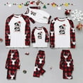 thumbnail image 3 of Honeeladyy Family Christmas Pajamas Matching Sets PJ's Sleepwear Printed Top and Plaid Pants with Pockets Red 9-12 Months, 3 of 5