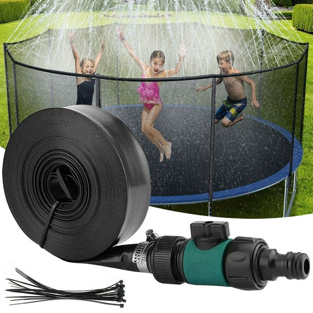 kitwin 15M Trampoline Water Sprinkler for Kids Durable PVC Water Park Sprinklers with 25pcs