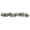 thumbnail image 2 of Northlight 6' Pink Floral and Ball Ornament Frosted Pine Artificial Christmas Garland, 2 of 9