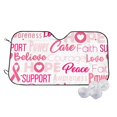 thumbnail image 2 of Lsque Breast Cancer Pink Ribbons Awareness (2) Car Windshield Sun Shade | Accordion Folding Style Auto Shade for Car Truck SUV Van | Blocks UV Rays Sun Visor Protector | Medium, 2 of 7