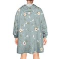 thumbnail image 2 of Wearable Oversized Blanket,Pioneer Flower Floral Print Pattern Wearable Blanket Hoodie for Adults,Cozy Hooded Blankets with Super Pockets,Super Warm Fuzzy Pullover for Women & Men, 2 of 6