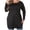 Black, variant on Womens Oversized Fall Tops Casual Crewneck Long Sleeve Tunic Shirts Solid Color Side Split Short Tshirts Dresses