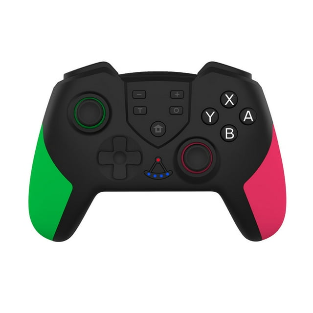 Graflsoa Wireless Bluetooth Game Controller T-23 with Dual Vibration Motors, Gyroscope, Compatible with Switch/Switch Lite, Green & Pink, Type-C Charging