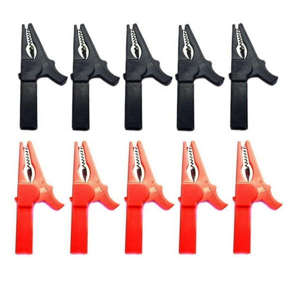 10Pack Alligator Clips 1000V 32A Heavy Duty Full Insulated Automotive Car Battery Alligator Clips Electrical Test Clips