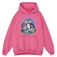thumbnail image 3 of Sudadera holgada con capucha y diseño de gatos en Greengungchi, estilo retro desgastado, estilo hip hop, para otoño, 100 % algodón, 3 of 4