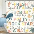 thumbnail image 2 of Kids Inspirational Quotes Shower Curtain Bathroom Set 72Wx72H Inches Funny Cartoon Cute Colorful Motivational Words Rainbow Dots Bath Accessories Classroom Art Home Decor Fabric 12 Pack Hooks, 2 of 4