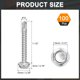 thumbnail image 2 of Uxcell 100 Paquete #10 x 1-1/2" Tornillos autorroscantes, Tornillos autoperforantes de acero inoxidable 410 para metal, Cabeza de arandela hexagonal para chapa metálica, 2 of 5