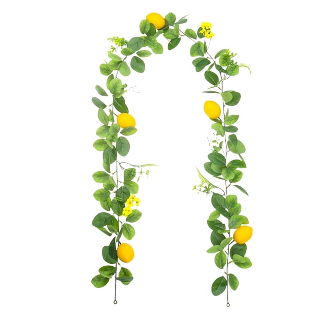 Guirnalda artificial de hoja de olivo | 200cm 78.74in Hojas de imitación de PVC verde con anillo de fruta para arco de boda, hogar, fiesta y decoración navideña | Planta de simulación de suspensión