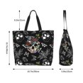thumbnail image 6 of Flower Sugar Skull Women's Tote Bags Reusable Grocery Shopping Bag Foldable for Beach Gym Work Daily Carry All, 6 of 6