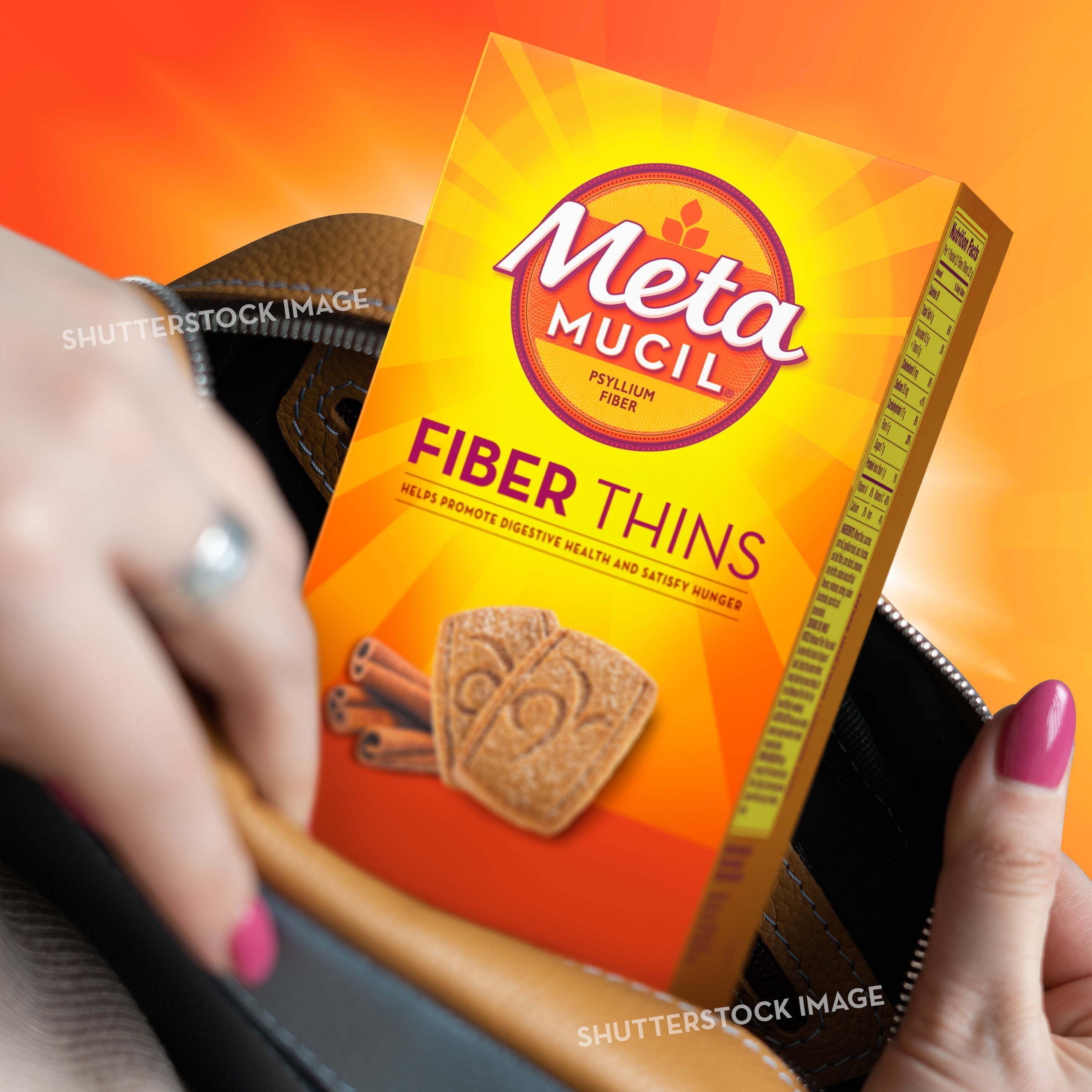 Metamucil GLP-1 Friendly Fiber Thins, Fiber Powder Food, Cinnamon Spice, 24 Count