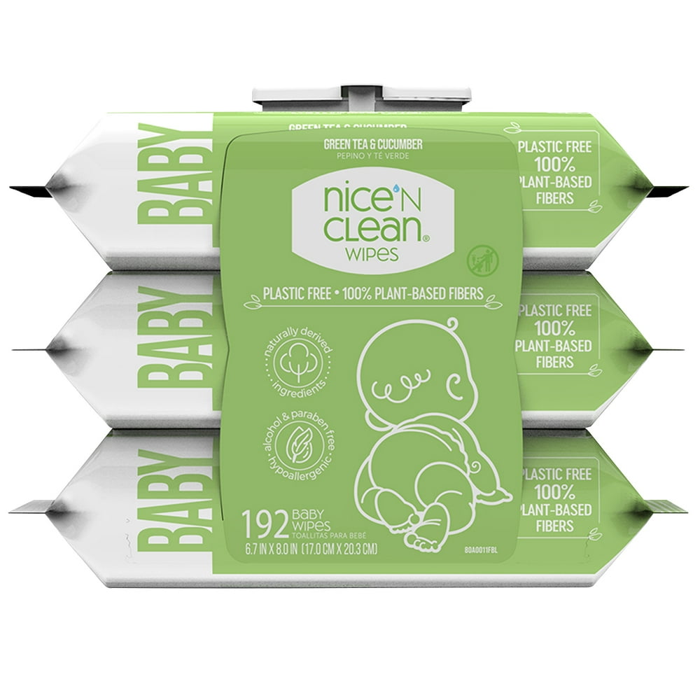 Nice 'n CLEAN Green Tea & Cucumber Baby Wipes (Choose Count) 3 packs