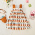 thumbnail image 2 of PINQI Cute Little Girls Dress Toddler Girls Sleeveless Sundress Cartoon Carrot Prints Ruffles Dress Princess Dress Girls' Casual Dresses, 2 of 9