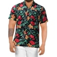 thumbnail image 1 of Camisa hawaiana para hombre, informal, holgada, playera, con solapa y botones Pompotops  oipoqjl44653, 1 of 7
