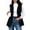 *Black, variant on VBVC Women's Long Quilted Vest with Pockets , Lapel Open Front Sleeveless Jacket For Women, S-3XL