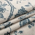 thumbnail image 3 of Curtainking Kitchen Valance 50 x 18 inch Linen Textured Floral Printed Small Window Valance 1 Panel Blue on Beige, 3 of 7